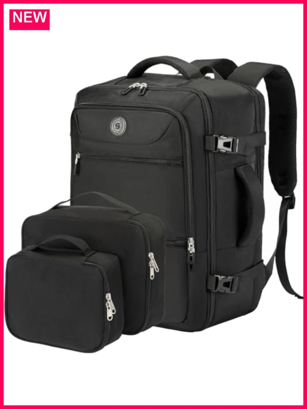SHRRADOO Travel Backpack with Cosmetic Bag Set 3pcs